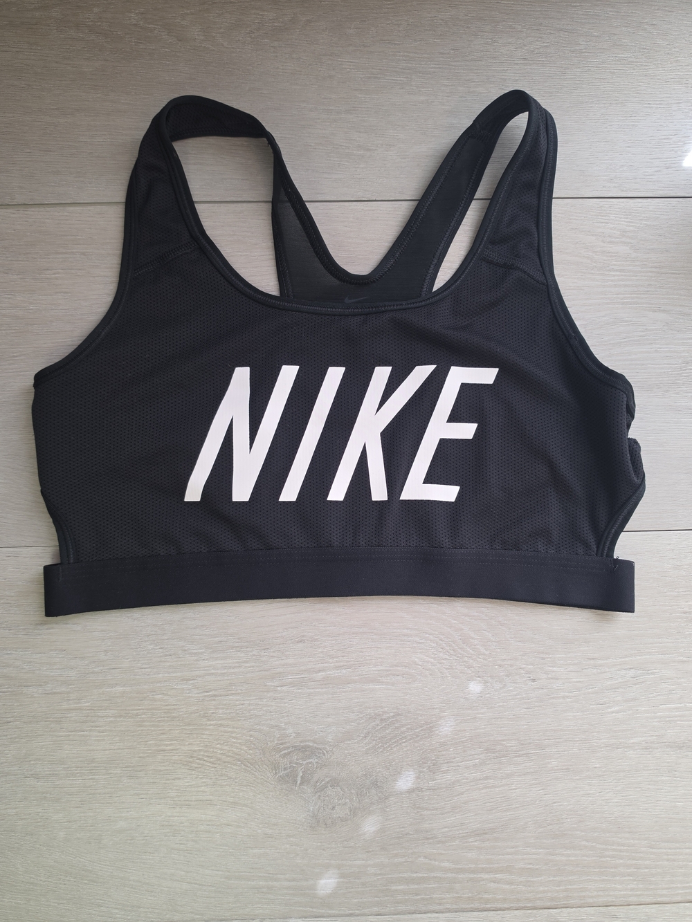 Nike Black Sports Bra with White Logo